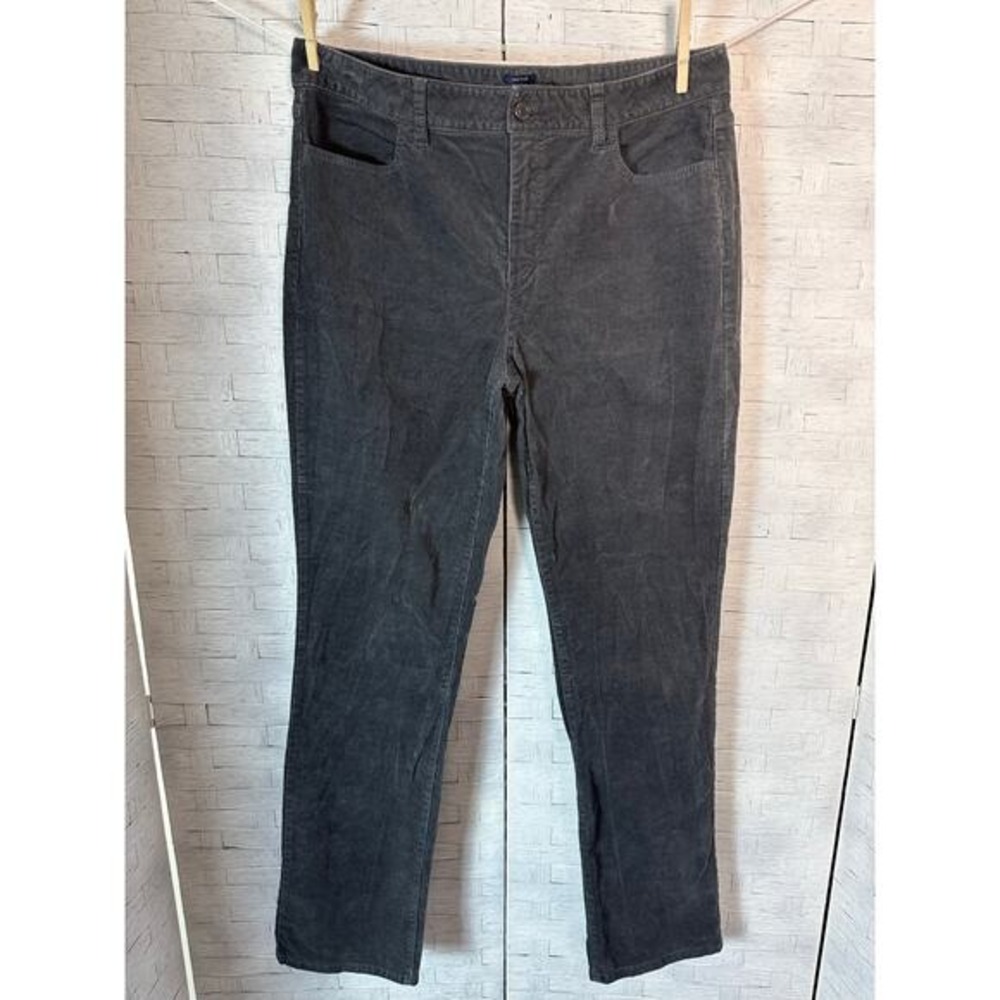 Talbots women's corduroy pants dark gray straight leg dark academia fall